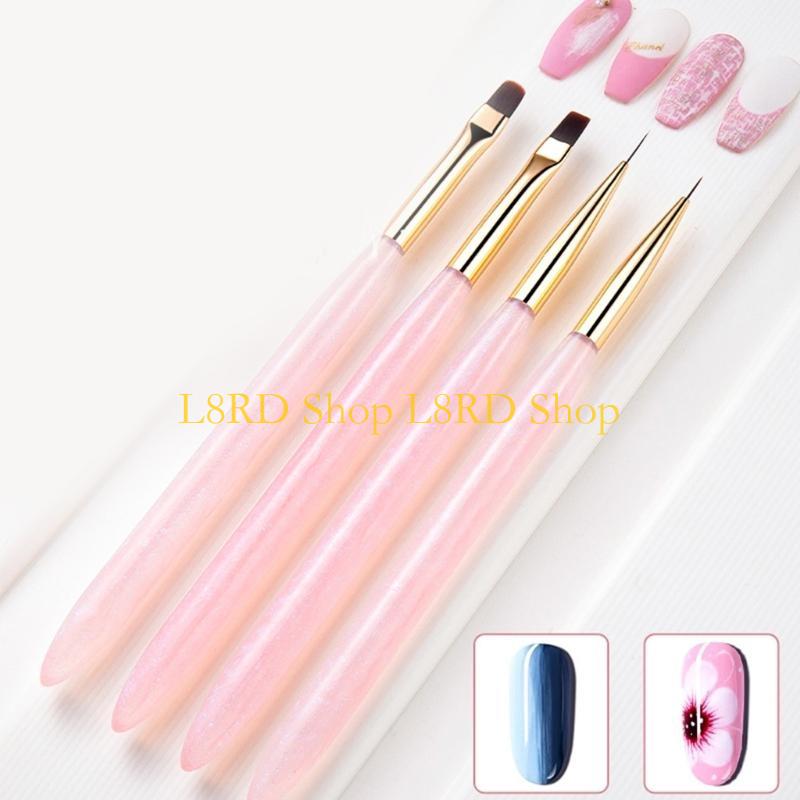Nail Art Brush Set - L8RD 4pcs Nails Art Brushes Set