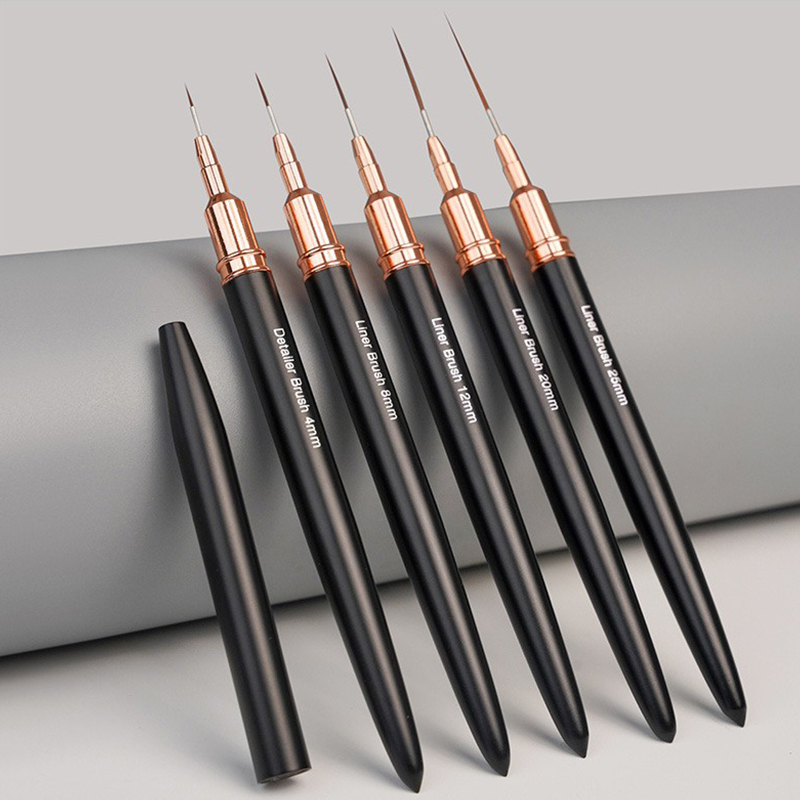 Nail Art Brush Set - #5Pcs/Set Professional Nail Art Liner Brush