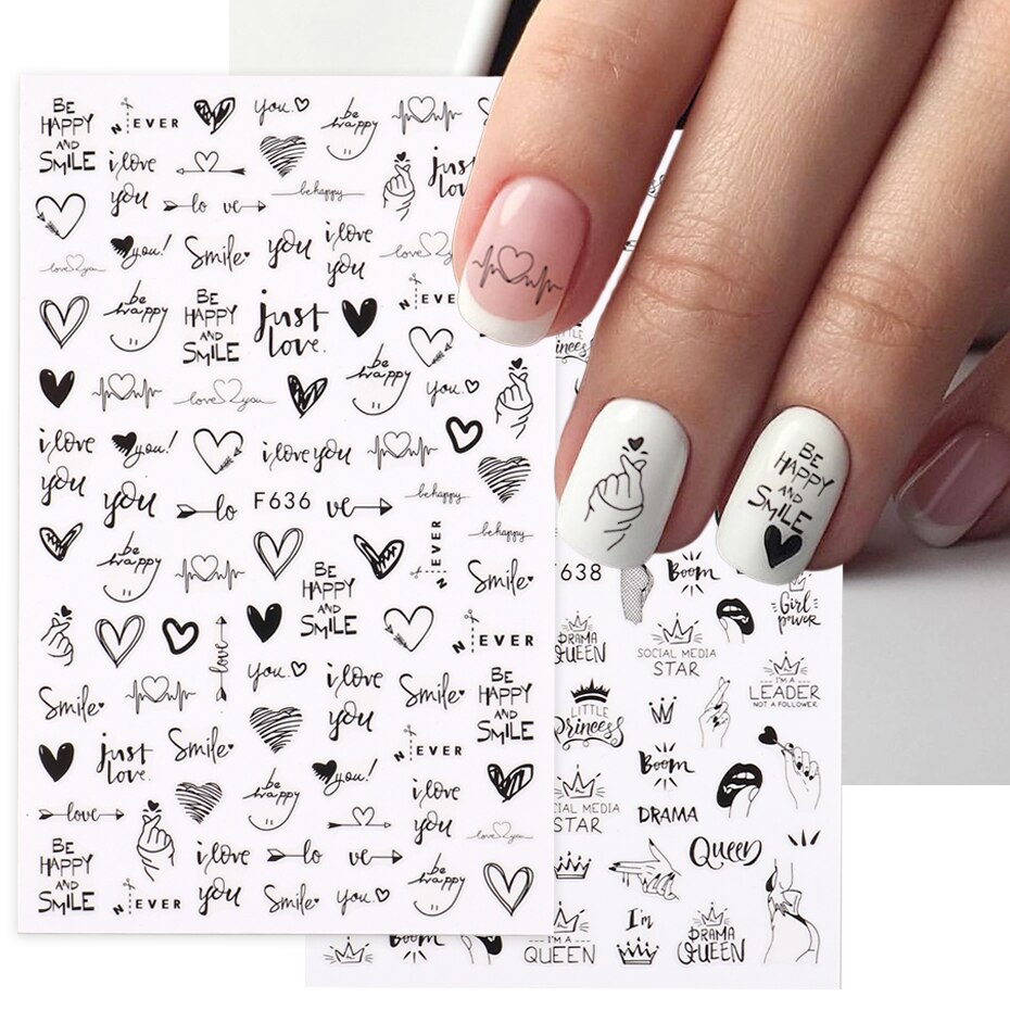 Nail Art Valentines Day - 2pcs Heart Love Design 3D Nail
