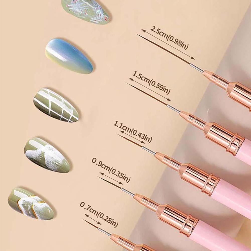 5PCS Nail Art Liner Brush Set  - огляд і ціна Nail Art Brush Set