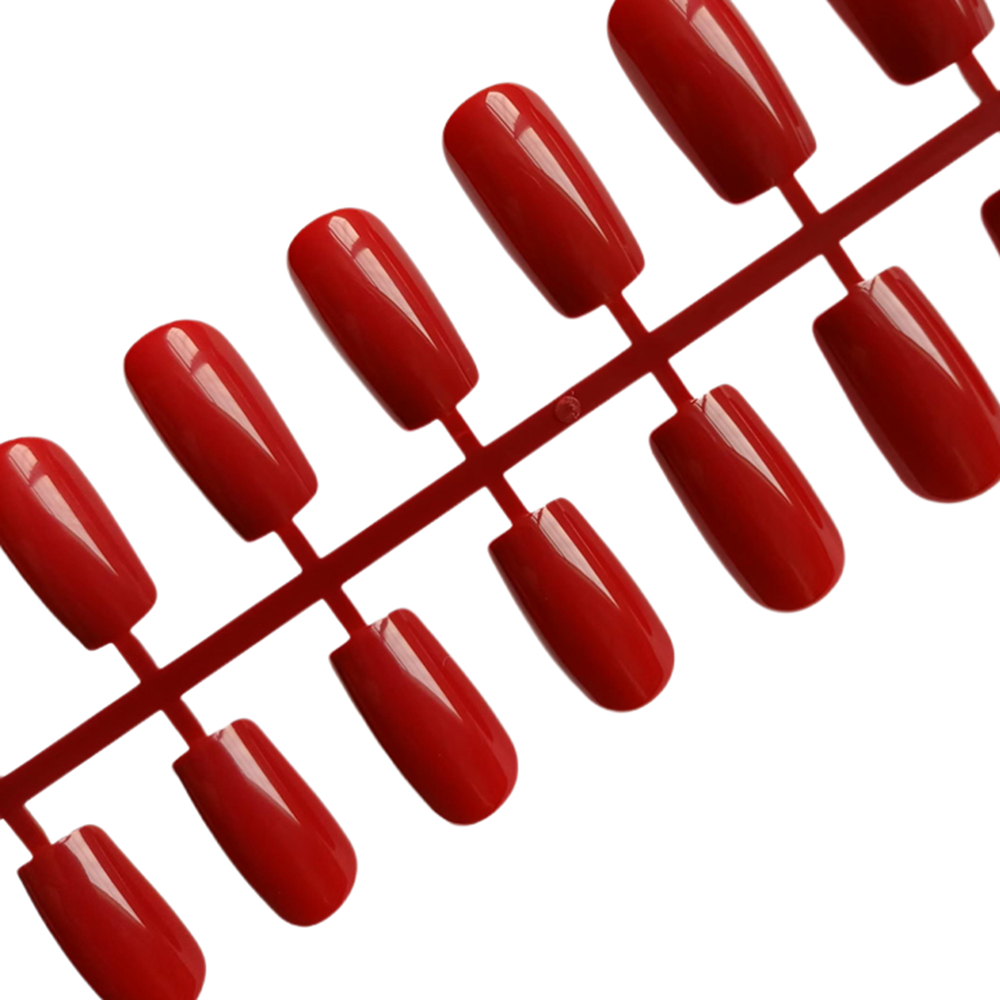 24Pcs Wine Red Long Square Fak - огляд і ціна Nail Art Red Wine