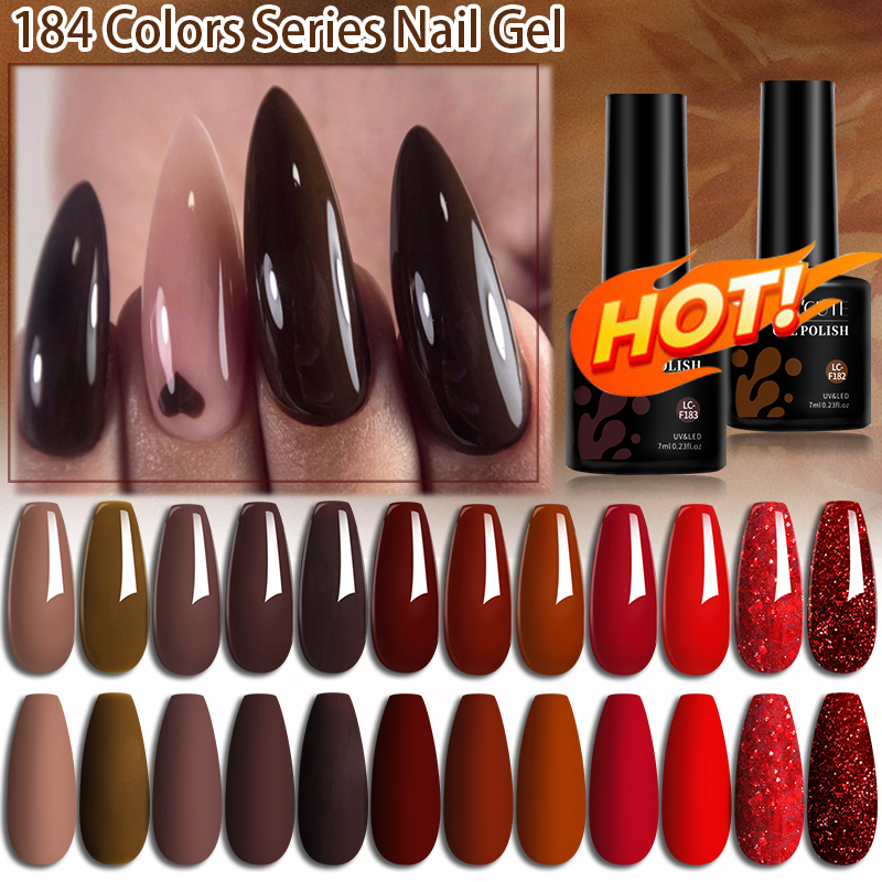 LILYCUTE Coffee Brown Color Ge - огляд і ціна Nail Art Red Wine