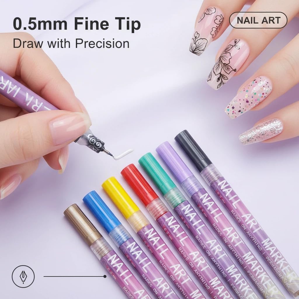12-Color Nail Art Pen Set, Nai - огляд і ціна Nail Art Brush Set