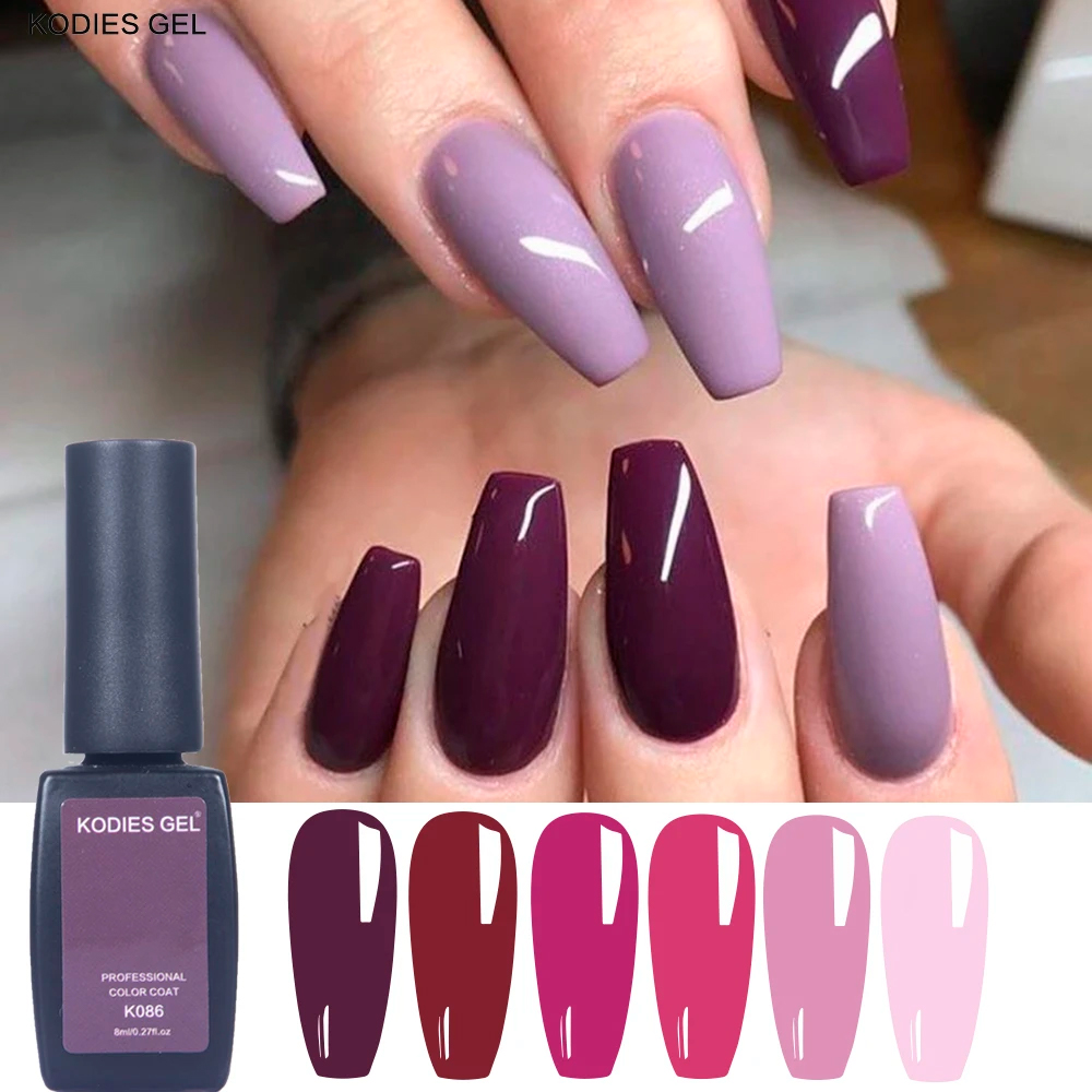 KODIES GEL Nail Polish UV/LED  - огляд і ціна Nail Art Red Wine