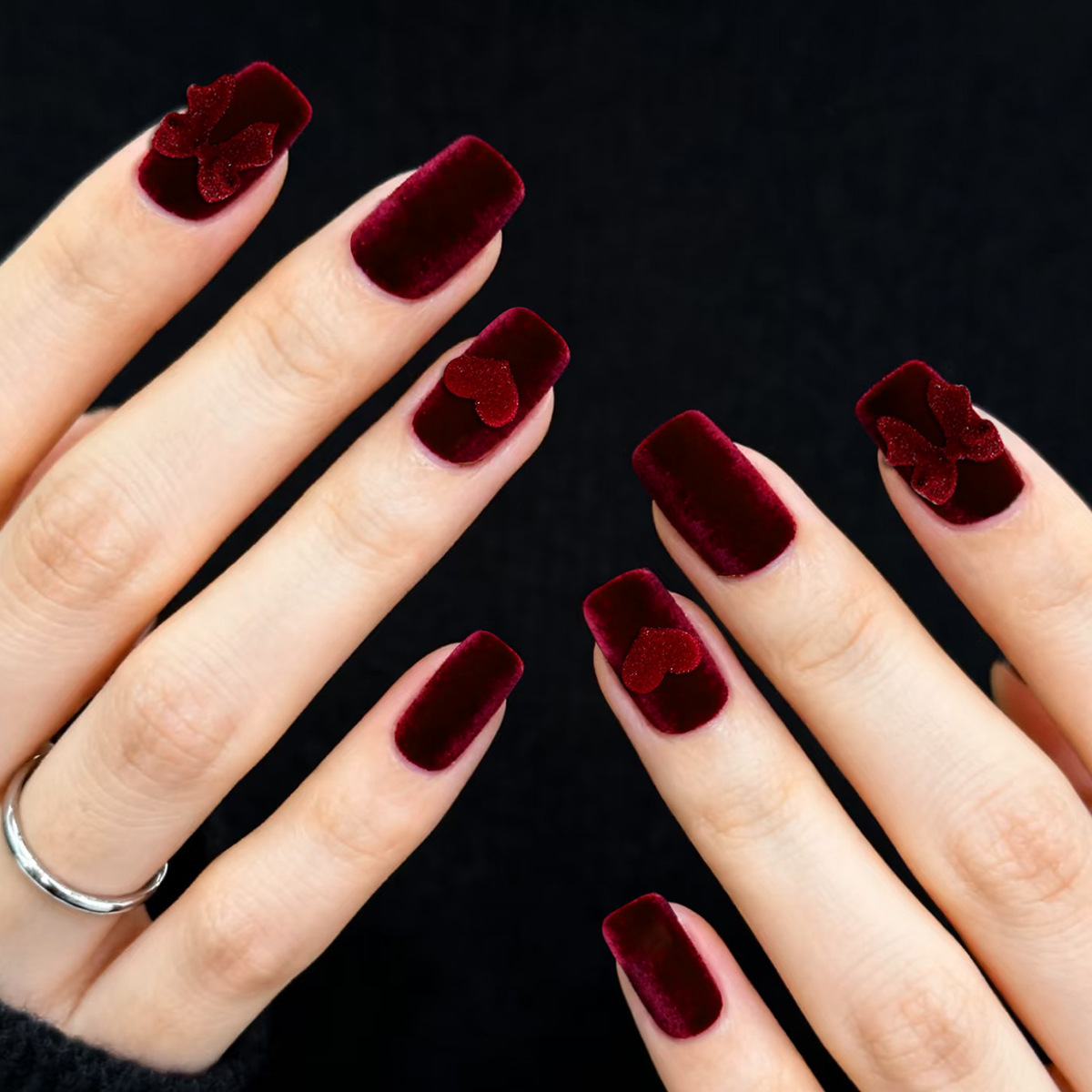 24pcs Wine Red Full Cover Nail - огляд і ціна Nail Art Red Wine