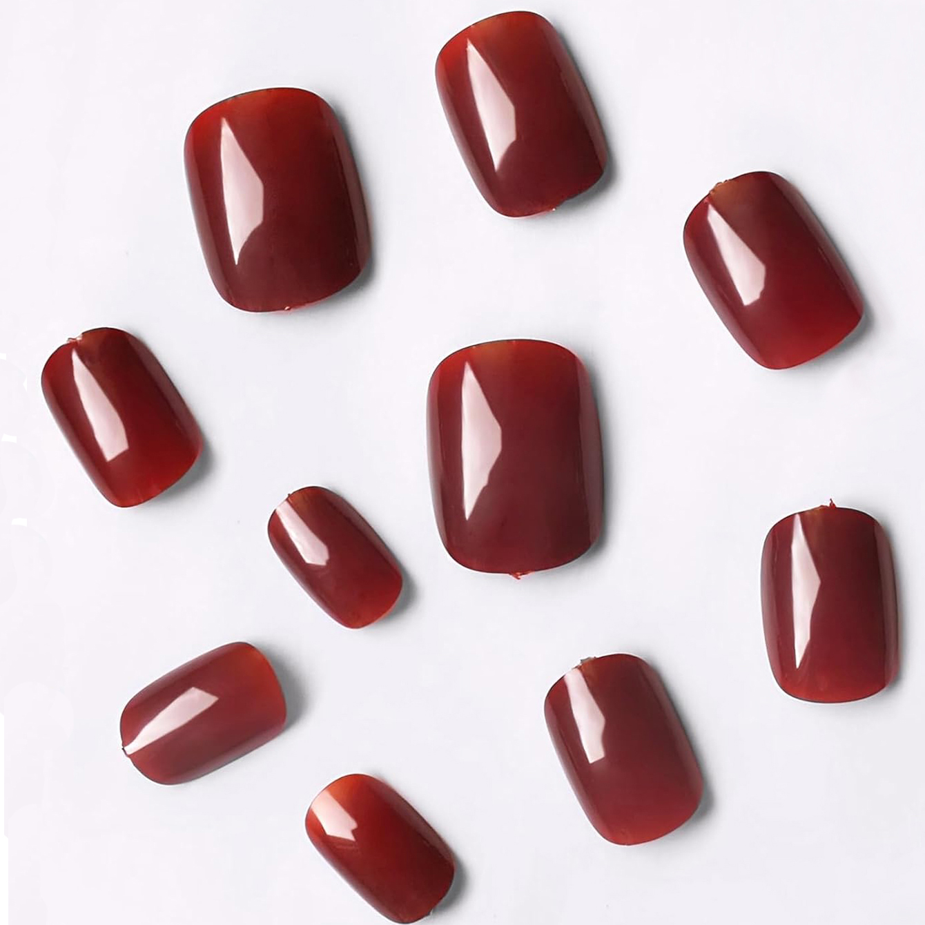 24Pcs Solid Color Wine Red Des - огляд і ціна Nail Art Red Wine
