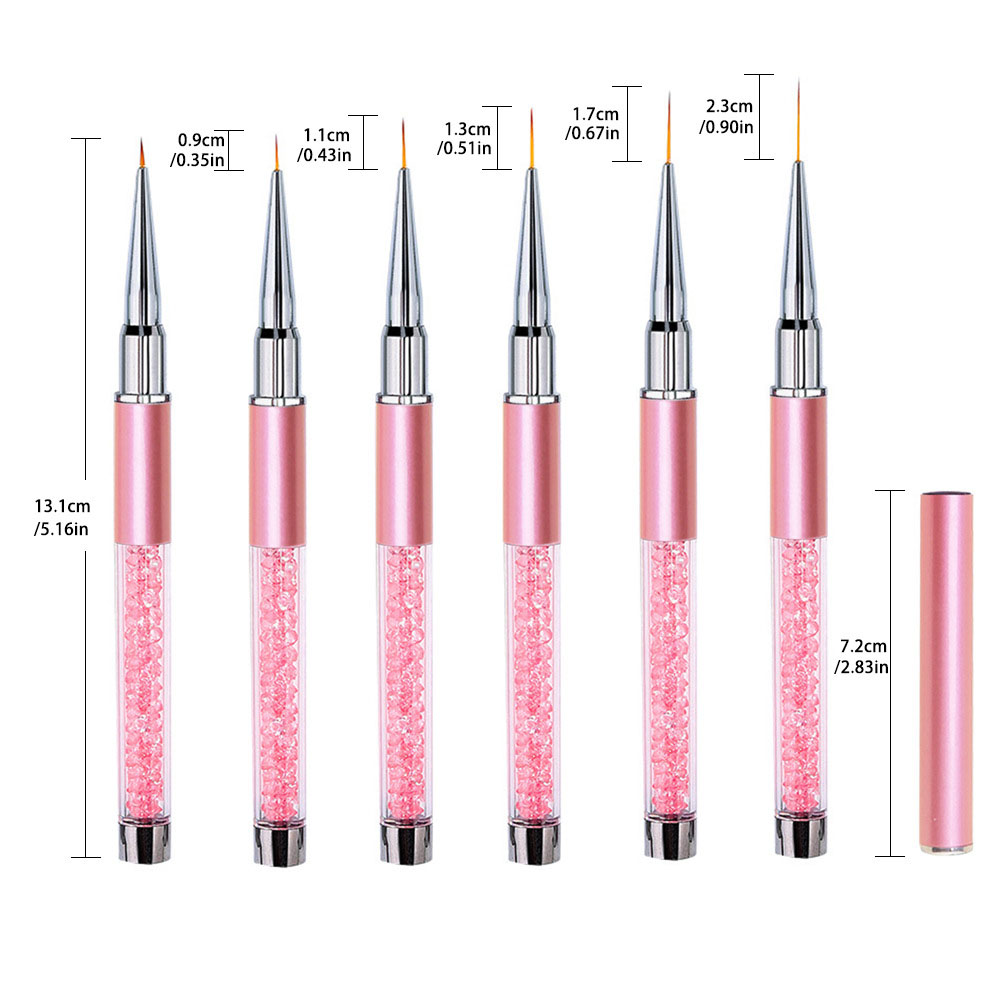 6pcs/Set Acrylic French Stripe - огляд і ціна Nail Art Brush Set