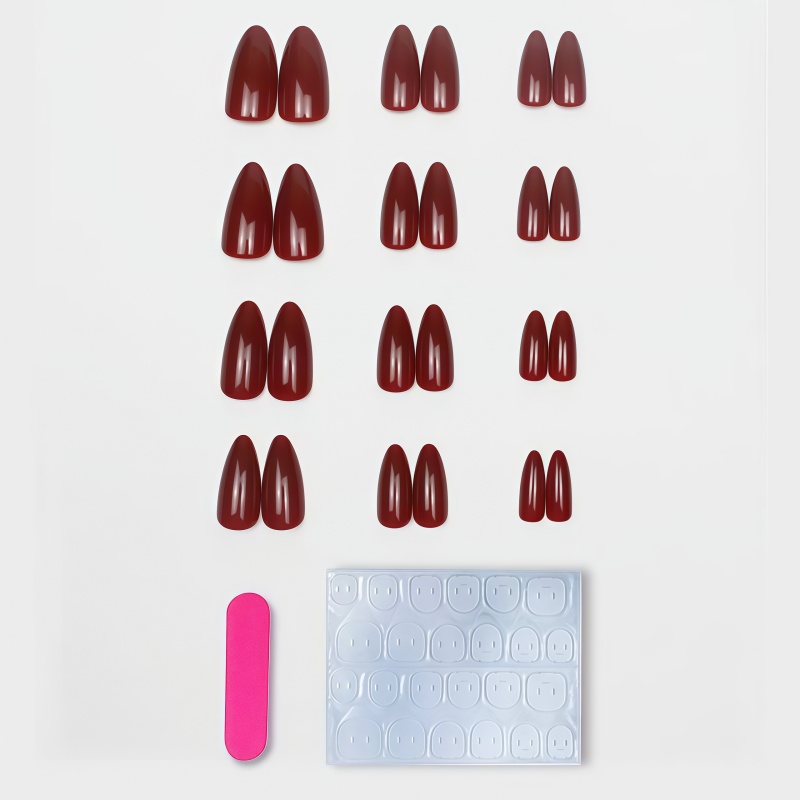 2026 New 24PCS Solid color win - огляд і ціна Nail Art Red Wine
