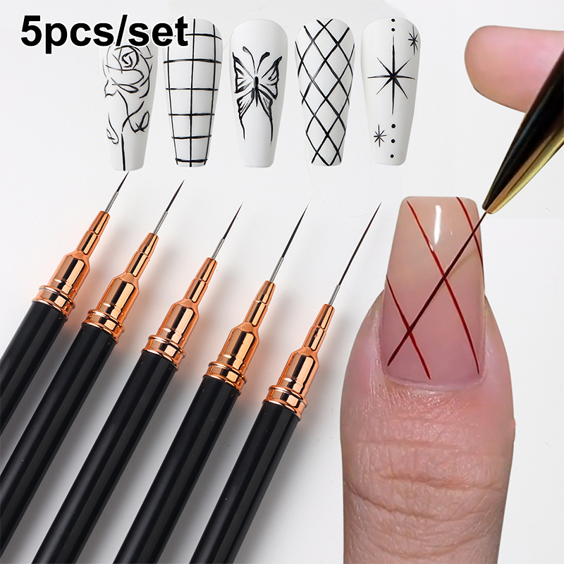 #5Pcs/Set Professional Nail Ar - огляд і ціна Nail Art Brush Set
