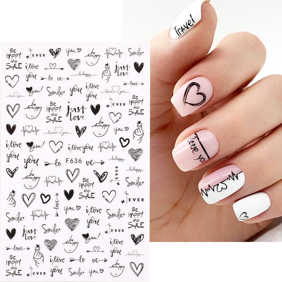 2pcs Heart Love Design 3D Nail - огляд і ціна Nail Art Valentines Day