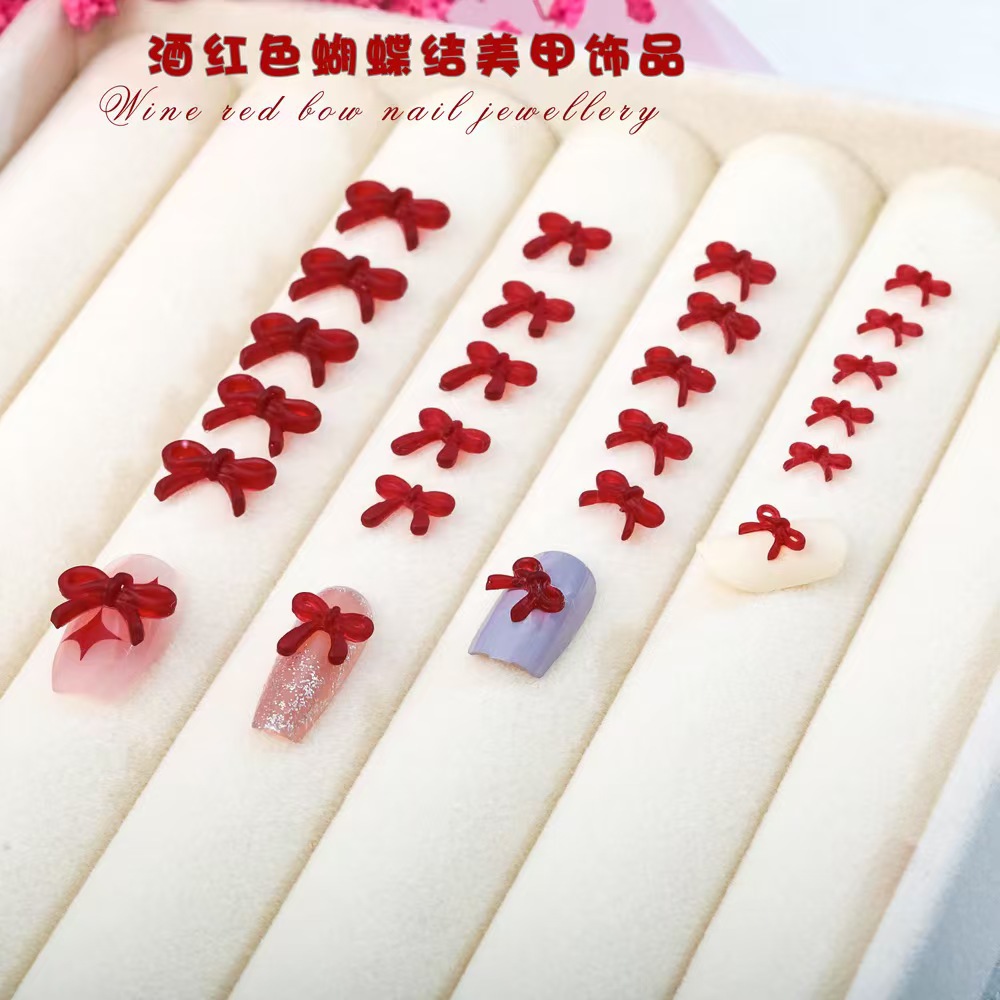 French Wine Red Bow Nail Art A - огляд і ціна Nail Art Red Wine