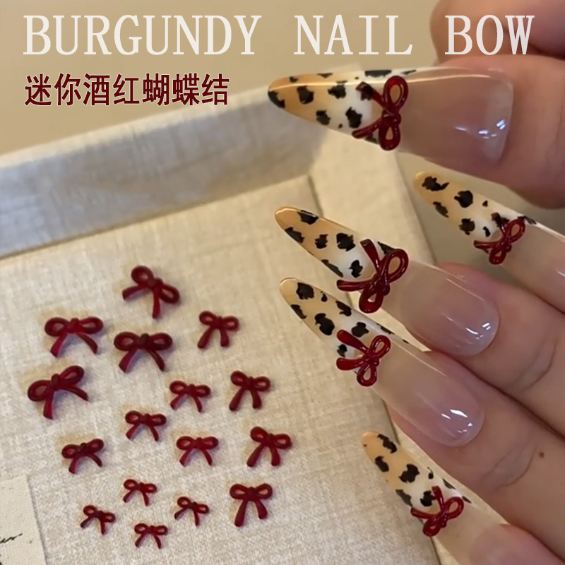 French Wine Red Bow Nail Art A - огляд і ціна Nail Art Red Wine
