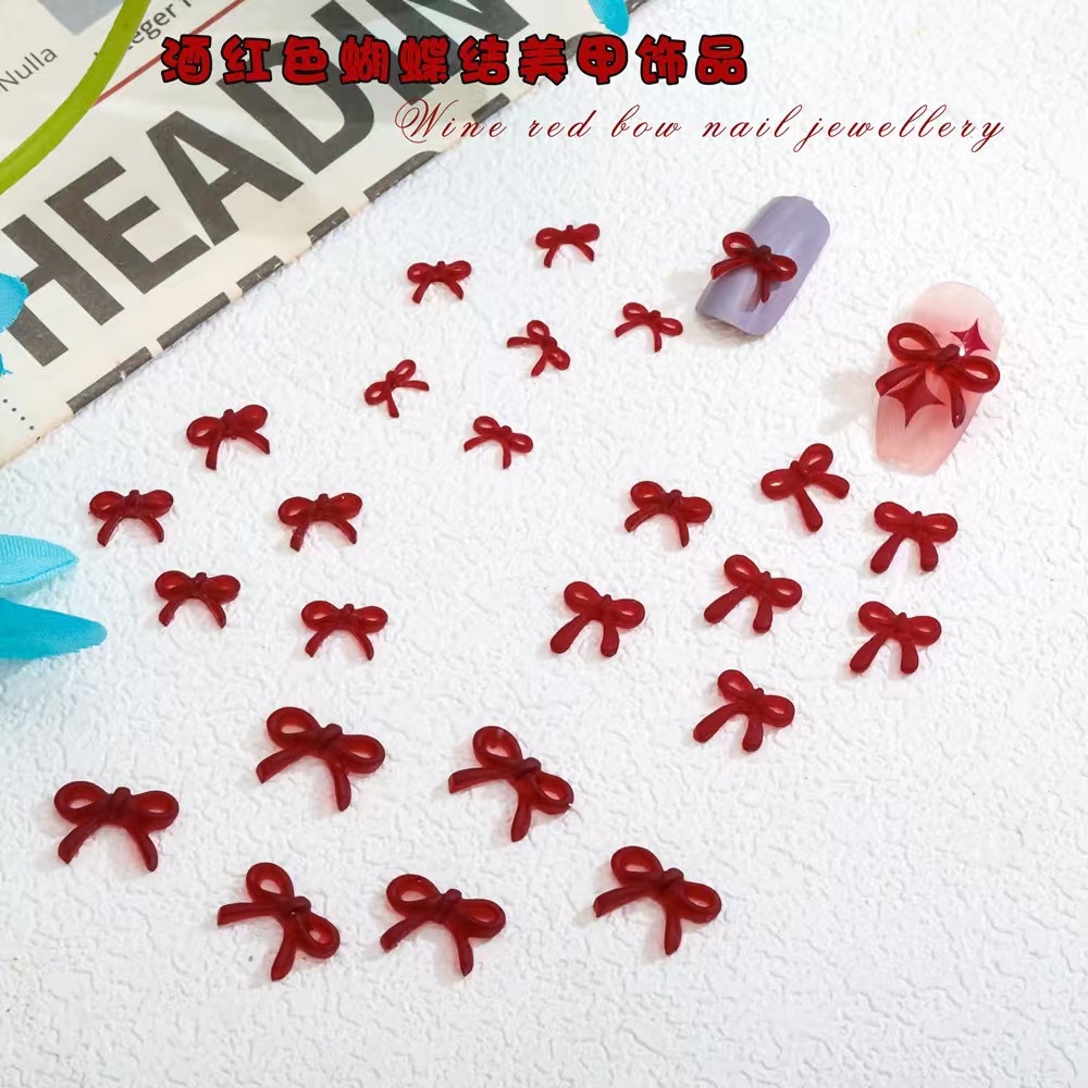French Wine Red Bow Nail Art A - огляд і ціна Nail Art Red Wine