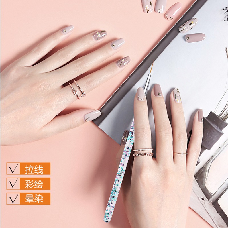 3PCS/Set Transparent Flow Sand - огляд і ціна Nail Art Brush Set