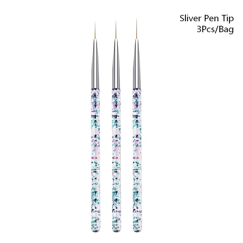 3PCS/Set Transparent Flow Sand - огляд і ціна Nail Art Brush Set